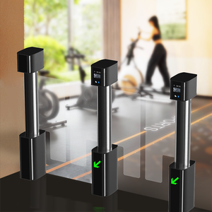Porte battante double intérieure anti-écrasement personnalisable et exquise, à faible bruit, avec lecteur de carte RFID pour la gestion d'accès des clubs de fitness - Product Image 1