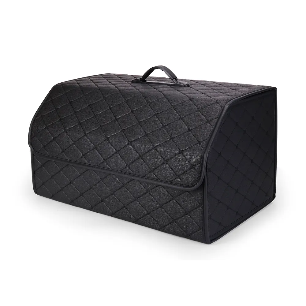 Car Storage Organizer Customized Detachable Folding Leather Car Trunk Organizer Storage Box with Big Capacity