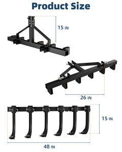 Outil de <span class=keywords><strong>scarificateur</strong></span> de charrue _ Tracteur cultivateur amovible avec 6 tiges de <span class=keywords><strong>scarificateur</strong></span> - Product Image 5