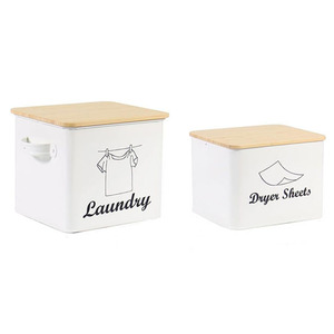 BX Porte-séchoir moderne en métal écologique, boîtes de rangement pour lessive en poudre, organisation de rangement pour la buanderie - Product Image 1
