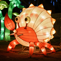 Lanterne de festival à LED, lanterne artisanale non toxique en forme de crabe ermite, lanternes durables en tissu de soie, fournitures pour fêtes et vacances
