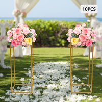 Ensemble de 10 supports à fleurs de mariage modernes de haute qualité, 23,62 pouces, en fer et en plastique, accessoire de fête, décoration, support d'affichage de ballons, vase à fleurs