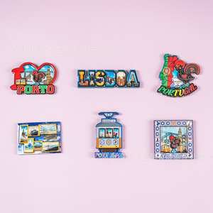 Souvenirs touristiques portugais, aimants de réfrigérateur magnétiques, lot de plusieurs pièces, design traditionnel, cadeau artisanal - Product Image 1