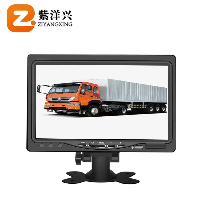 Monitor LCD de 7 Polegadas para Monitoramento de CCTV de veículos ZYX RTS com sistema de câmera reversa de 24V para caminhão com visão traseira sem fio