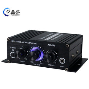 YIXINSHENG AK-270 Hifi Stereo Audio Amplifier 12V <b>Mini</b> Amplifier With Bass Treble Control AUX Input For Car <b>Speaker</b> - Product Image 1