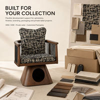Maison pour animaux de compagnie en bois minimaliste moderne pour chats et chiens - Meuble durable en forme de chaise avec entrée ouverte