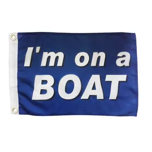 2023 Custom Boot Vlag 30X45Cm 12X18Inch Zeil Dubbelzijdig Polyester Stof Happy Hour Nautical Ik Ben Op Een Boot Vlaggen Banner