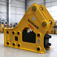Ciseaux hydrauliques latéraux SOOSAN SB81, burin de 140 mm pour excavatrice de 18 à 26 tonnes, démolition de roches et routes, travaux de construction