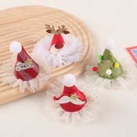 Pince à cheveux petite casquette de Noël 2025, motif renne et flocon de neige mignon, accessoires capillaires en cristal faits à la main, coiffe de fête, épingle à cheveux
