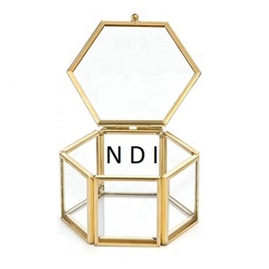 Gift Packaging Custom Shape Trinket <b>Box</b> Custom Design Christmas Gift Packaging <b>Glass</b> Brass Frame - Product Image 3