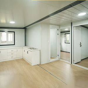 Maison préfabriquée moderne en conteneur, maison mobile de luxe avec toit en pente et fenêtre circulaire pour bureau de jardin design - Product Image 4