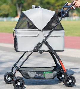 फोल्डेबल डॉग स्ट्रेलर 3 में 1 डिचेबल पालतू स्टलर हल्के बिल्ली हटाने योग्य यात्रा गाड़ी के साथ - Product Image 2