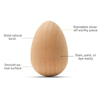 Huevos de Pascua de madera con soporte liso sin pintar de 2,5 pulgadas, huevos de pollo falsos de madera para pintar huevos de madera pequeños de calidad para manualidades