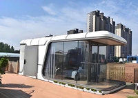 20/40ft Petite Maison Mobile Caravane Camping Pod de Couchage Conteneur Durable Maison Modulaire Maison Flottante Remorque Capsule de Sommeil Urbain