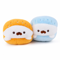 Vente en gros, Meilleures ventes : Jouets en peluche animaux à moustache ronde, motifs dessin animé orange et bleu, 8 pouces, pour prix de machines à griffes
