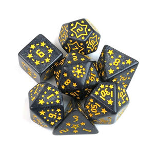 Ensemble de dés DND à cinq branches, 7 pièces, dés de jeu de rôle, paillettes étoilées, dés polyédriques D&D pour jeu de table Dungeons and Dragons - Product Image 5