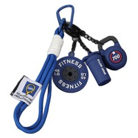 Porte-clés populaire en silicone PVC en forme d'haltères de fitness, accessoire de sac à dos, ornement décoratif pour bouteille d'eau de sport