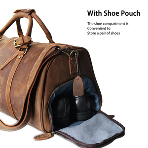 Borsa da Viaggio di Lusso in Vera Pelle con Chiusura a Cerniera, Borsa Weekend di Alta Moda - Product Image 4