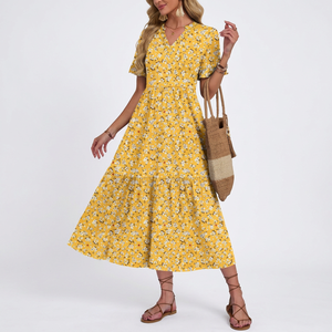 Robe longue de soirée sexy pour femme, sans manches, col en V, dos nu, taille naturelle, couleur unie, avec nœud - Product Image 2