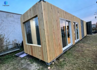 Maison conteneur 40HQ moderne et respirante, préfabriquée sur mesure pour jardin, bureau, appartement ou villa