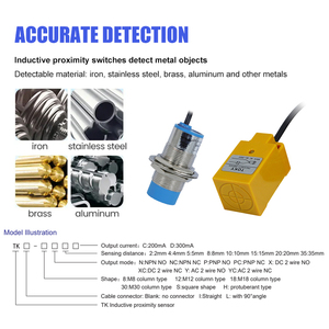 Toky 4mm Khoảng cách cảm biến không tuôn ra Cảm biến tiệm cận NPN/PnP không có đầu ra Quy Nạp gần chuyển đổi - Product Image 5
