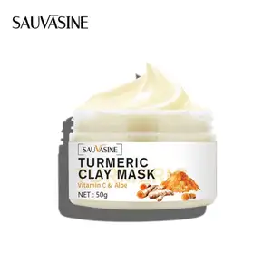 SAUVASINE Cúrcuma Lama Ginger Repair Máscara Hidratante Açafrão Lama Revestimento Nutritivo Iluminamento Máscara Branca