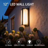   Lámpara de Pared Exterior LED Inteligente APP 5CCT de 12 Pulgadas, IP65, Certificación ETL, Aluminio, para Porche, Patio
