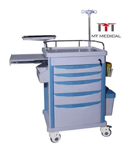 Hospital Medicine Trolley MT MEDICAL OEM Available Hospital Furniture CPR Board Medical Cheap Price Medicine Trolley ABS Emergency Cart