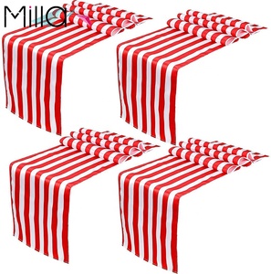 Khăn Trải Bàn Vải Sa Tanh Kẻ Sọc Màu Đen Và Trắng - Product Image 3