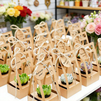 Boîte d'emballage de fleurs portable personnalisée, boîte cadeau simple pour plantes succulentes, carton blanc laminé