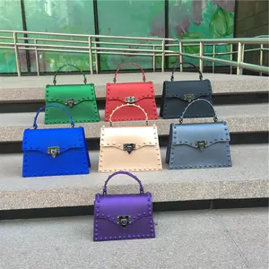 New Fashion Niet Umhängetasche Handtasche Umhängetasche PVC Gelee Luxus Geldbörse Handtaschen für Damen 2020