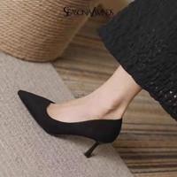 Chaussures de bureau élégantes à talon aiguille fermées, légères, respirantes et confortables, escarpins fins à talons hauts pour femmes