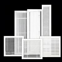 Grille de ventilation carrée industrielle en plastique réglable et durable pour sortie d'air centralisé, diffuseur de retour d'air pour climatisation HVAC