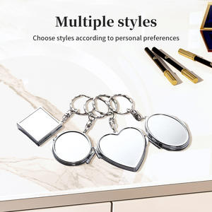 Tùy Chỉnh Mini Trái Tim Hình Bầu Dục Kim Loại Túi Cá Nhân Kích Thước Nhỏ Cầm Tay Mỹ Phẩm Keyring Trang Điểm Gương - Product Image 5