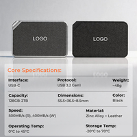 PSSD Eksternal OEM/ODM Baru dari Paduan Seng+Kulit 128GB/256GB/512GB/1TB/2TB Kecepatan Baca 500MB/s Antarmuka USB-C Portabel Grosir