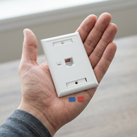 Plaque frontale 120 ports type 1 avec icônes ordinateur et téléphone pour connecteur Keystone RJ45 pour câblage réseau et vocal