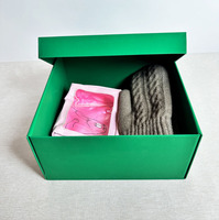 Sérum de luxe soins de la peau cosmétiques mystère boîte-cadeau de base supérieure papier vert brillant à lèvres boîte d'emballage pliante