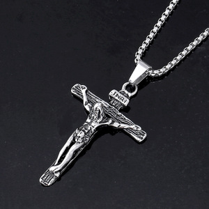Collar de Acero Inoxidable con Colgante de Cruz Cristiana de Titanio, Joyería para Hombre y Mujer, Adorno de Moda - Product Image 5