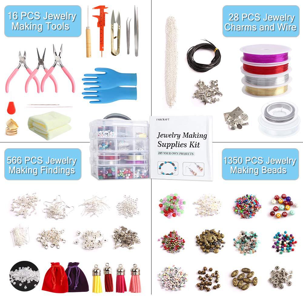 Hot Sell Necklace Bracelets Earrings Making Repair Tools Jewelry Findings Crystal DIY Jewelry Making Supplies Kit for Girls