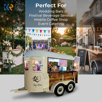 Mobiler Konzessions-Kaffeekiosk, Anhänger-Pferdebox, Imbisswagen für Pizza, Tacos, BBQ, Hot Dogs, Eis, Süßigkeiten, Multifunktionaler Edelstahl-Verkaufswagen
