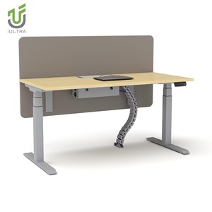 Iultra động cơ kép điện cực rộng bàn đứng cho 2 người dùng tùy chọn Bảng điều khiển riêng tư hiện đại để tăng hiệu quả hợp tác làm việc - Product Image 5