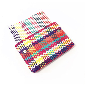 Bolsa de envelope para praia do méxico, artesanal, reciclado, plástico, tecido, bolsa de embreagem, moça feminina, venda imperdível - Product Image 3