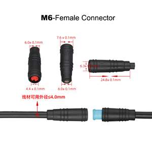 Custom Wiring Double Plug &amp; Tinned Lead M6 &amp; M8 Waterproof Cable Harness 2 3 4 5 6 Pin for Electric Vehicle EV Bike Lighting - Product Image 4