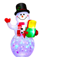 5FT-150CM Noël Gonflable Bonhomme De Neige Rotatif LED Lumières Polyester Matériel Personnalisable Logo-Décoration Extérieure/Intérieure