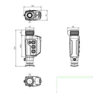 Iray 감지기 35mm 렌즈 야간 투시경 적외선 레이저 범위 단안 망원경 GPS로 사냥을위한 열화상 카메라 범위 - Product Image 6