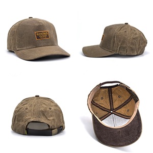 Customized Retro Distressed Waxed Cloth Minimalist and Fashionable Outdoor Casual Baseball Cap - Product Image 2