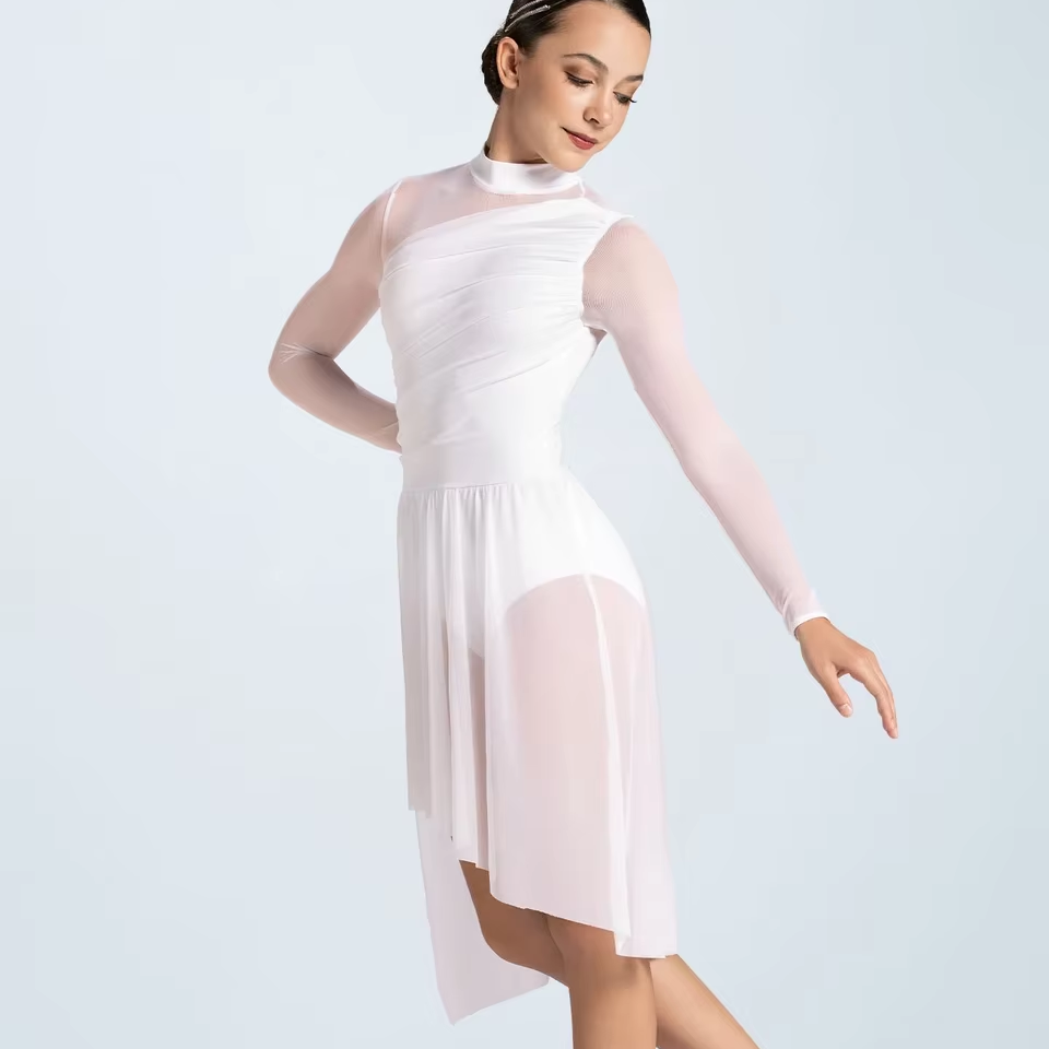 white christmas dresses White leather ballet flats main image 1