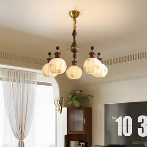 French Retro Style Chandelier Multi Head E27 <b>LED</b> <b>Light</b> Gold Body Bedroom Study Lighting - Product Image 1