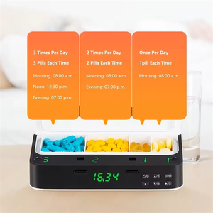 Distributeur <span class=keywords><strong>de</strong></span> pilules intelligent portable avec alarme, organiseur <span class=keywords><strong>de</strong></span> médicaments avec <span class=keywords><strong>7</strong></span> alarmes par jour, boîte à pilules intelligente avec 6 compartiments - Product Image 3