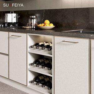 Sofeyia, armario de cocina de PVC completo moderno, unidades de puerta de madera en forma de L, encimera, grifo laminado, bisagra y cesta de cajón - Product Image 5